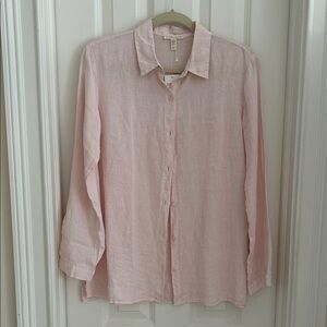 NWT Eileen Fisher Pale Pink Linen Shirt
